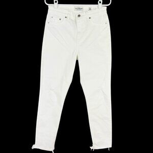 Lucky Brand Women's Bridgette Skinny Distressed White Ankle Jeans Size 8/29 NWOT